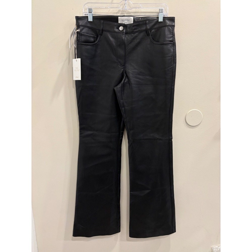 Aritzia Wilfred‎ The Melina Low-Rise Flare Pant Vegan Leather Black Size 10 NEW - Picture 3 of 9